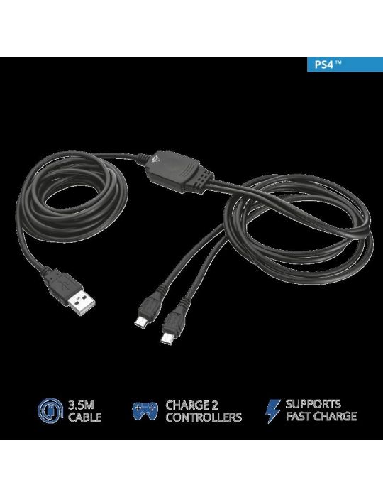 Cablu incarcare trust gxt 222 duo charge&play cable ps4  key Trust - 1