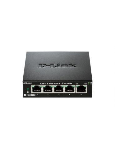 Switch d-link des-105 5 porturi 10/100mbps desktop fara management metal