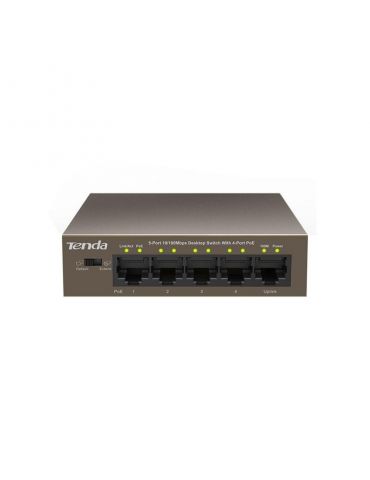 Switch tenda tef1105p-4-63w 5-port 10/100mbps desktop poe switch with 4port
