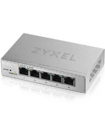 Zyxel gs1200-5 5-port gbe web smart metal switch fanless