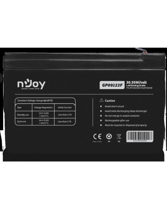 Acumulator njoy gp09122f 12v 30.55w/cell  specifications http://www.njoy.ro/batteries/ 1 battery model Njoy - 1