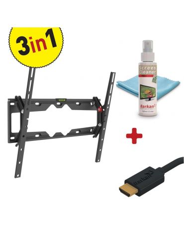 Kit suport perete lcd/plasma plat/curbat barkan tilt + screen cleaner