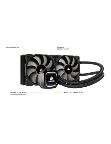 Cooler corsair hydro h100x liquid cpu radiator material: aluminium pwm