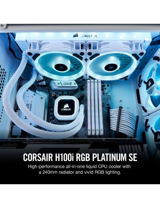 Cooler cpu corsair hydro h100i rgb platinum aluminium material pwm Corsair - 1