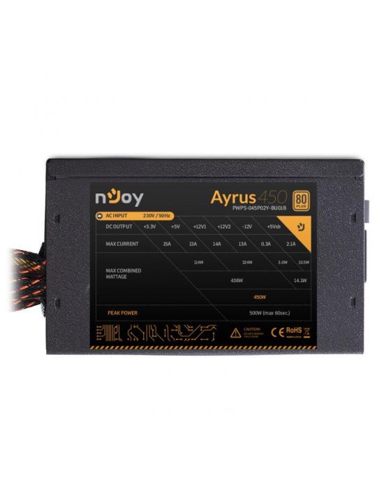 Sursa atx njoy 450w ayrus 450 eff 80% 12v 2.3 Njoy - 1