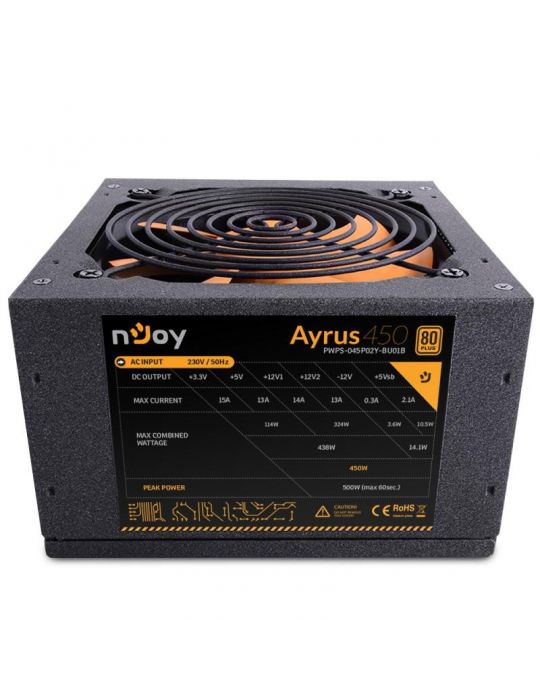 Sursa atx njoy 450w ayrus 450 eff 80% 12v 2.3 Njoy - 1