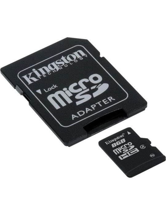 Micro secure digital card kingston 8gb clasa 4 adaptor sd Kingston - 1