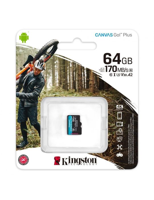 Sd card kingston 64gb canvas go plus clasa 10 uhs-i Kingston - 1