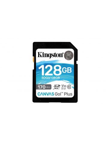 Sd card kingston 128gb canvas go plus clasa 10 uhs-i