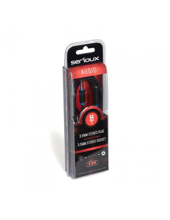 Cablu prelungitor audio serioux jack stereo 3.5mm tata - jack Serioux - 1