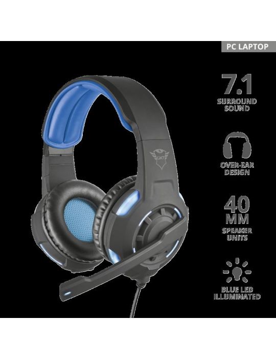 Casti cu microfon gxt 350 radius 7.1 surround gaming headset Trust - 1