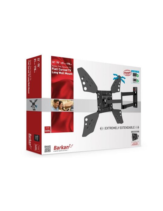 Barkan full motion tv wall mount 40-70  lifetime warranty  extremely Barkan - 1