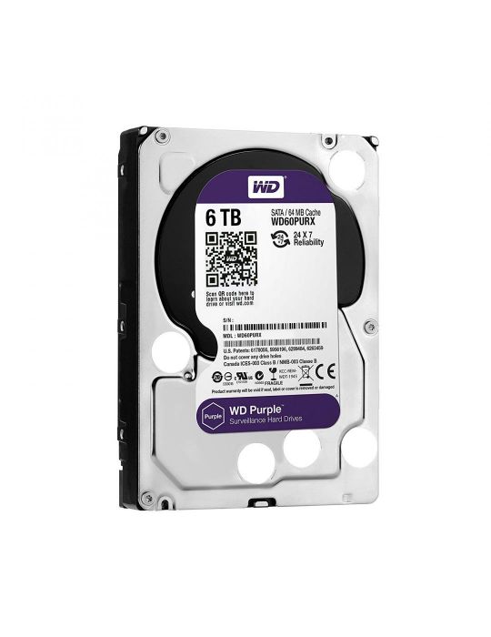 Hdd intern wd 3.5 6tb purple sata3 intellipower (5400rpm)  64mb Wd - 1