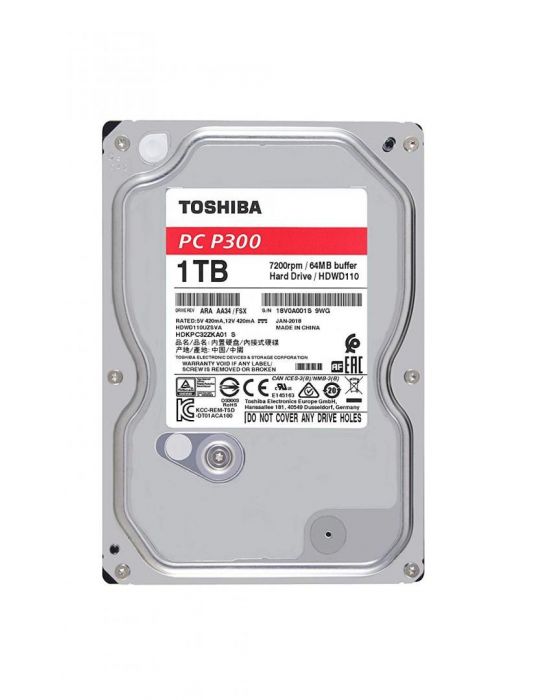 Hdd intern toshiba p300 3.5 1tb sata3 7200rpm 64mb Toshiba - 1