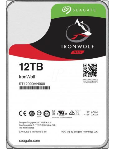Hdd intern seagate ironwolf 12tb 3.5 sata3 6 gb/s 7200rpm