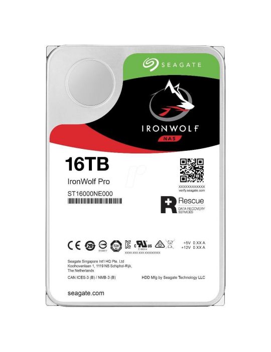 Hdd intern seagate 3.5 16tb ironwolf pro sata 600 mb/s Seagate - 1