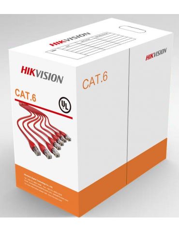 Cablu u/utp cat.6 hikvision ds-1ln6-uu 4x23awg material cupru integral ansi/tia-568-c.2