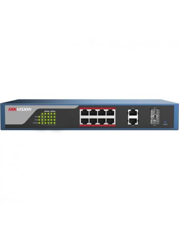 Switch poe hikvision 8 porturi cu web management ds-3e1310p-e l2