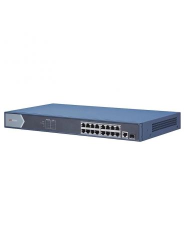 Switch 16 porturi poe gigabit hikvision ds-3e0518p-e l2 unmanaged 16