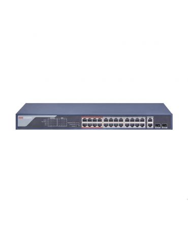 Switch poe 24 porturi hikvision ds-3e0326p-e(b) fara management l2 unmanaged