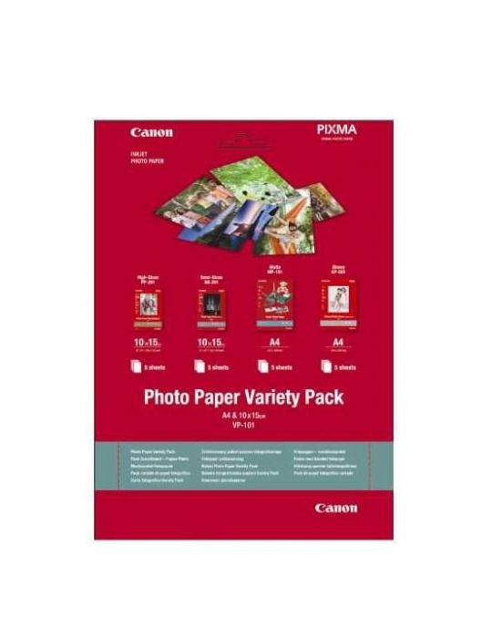 Hartie foto canon vp-101s variety pack dimensiune 10x15cm greutate 200g/m2 Canon - 1
