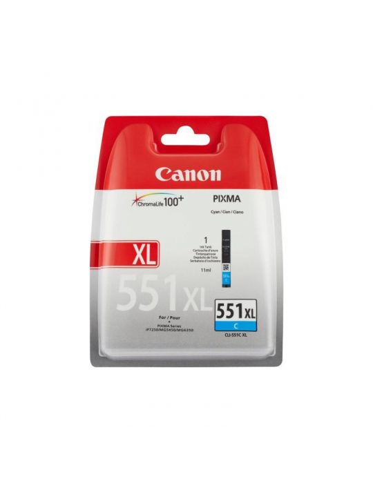 Cartus cerneala canon cli-551xl cyan capacitate 11ml pentru canon pixma Canon - 1