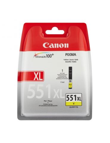Cartus cerneala canon cli-551xl yellow capacitate 11ml pentru canon pixma