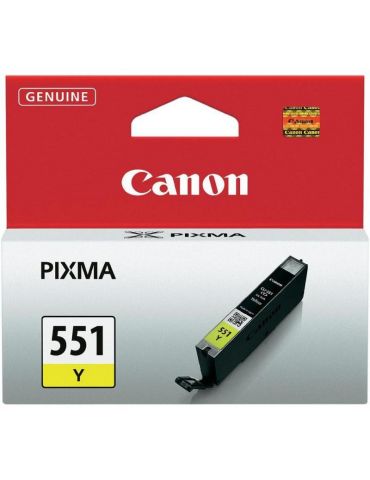 Cartus cerneala canon cli-551y yellow capacitate 7ml pentru canon pixma