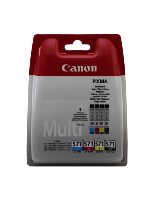 Cartus cerneala canon cli-571multi multipack (cyanmagentayellowblack) pentru canon pixma mg6850/mg6851 Canon - 1