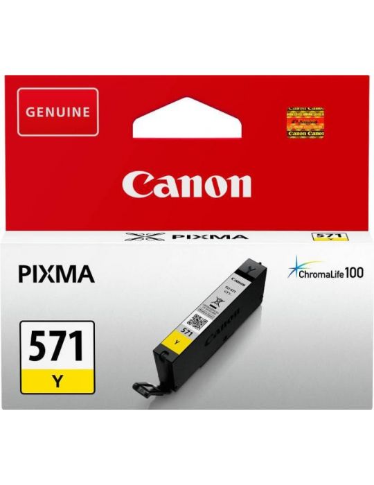 Cartus cerneala canon cli-571y yellow capacitate 7ml pentru canon pixma Canon - 1