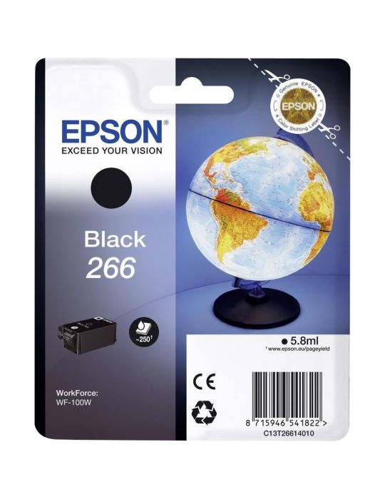 Cartus cerneala epson 266 black singlepackpentru workforce wf-100w. Epson - 1