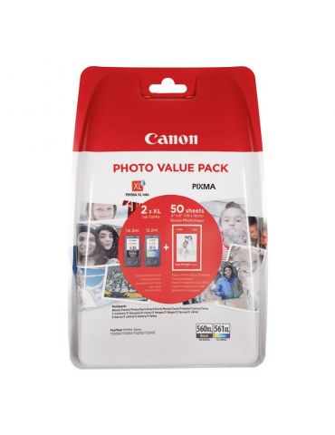 Cartuse cerneala canon pg560xlpvp value pack 4x6 photo paper (gp-501