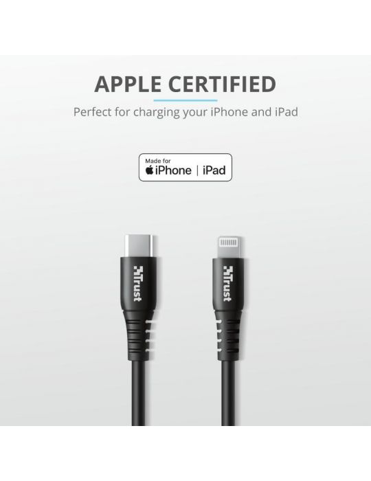 Cablu incarcare trust ndura usb-c to lightning cable 1m  specifications Trust - 1