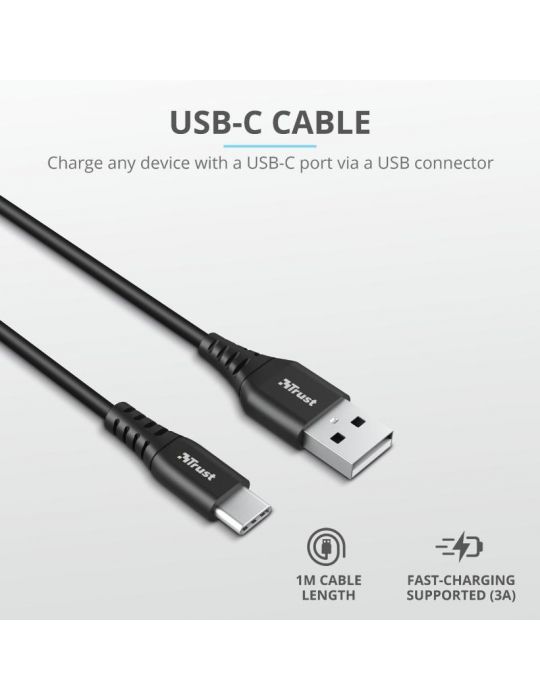 Cablu incarcare trust ndura usb to usb-c cable 1m  specifications Trust - 1