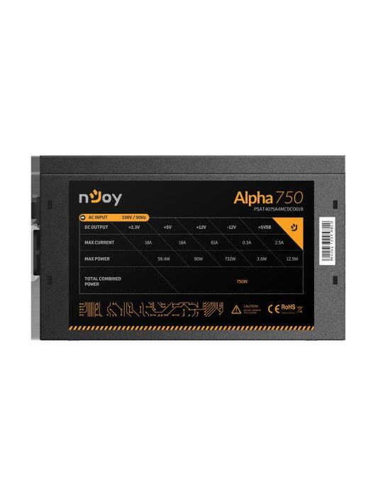 Sursa atx njoy 750w alpha 80+ gold  putere (w) 750 Njoy - 1