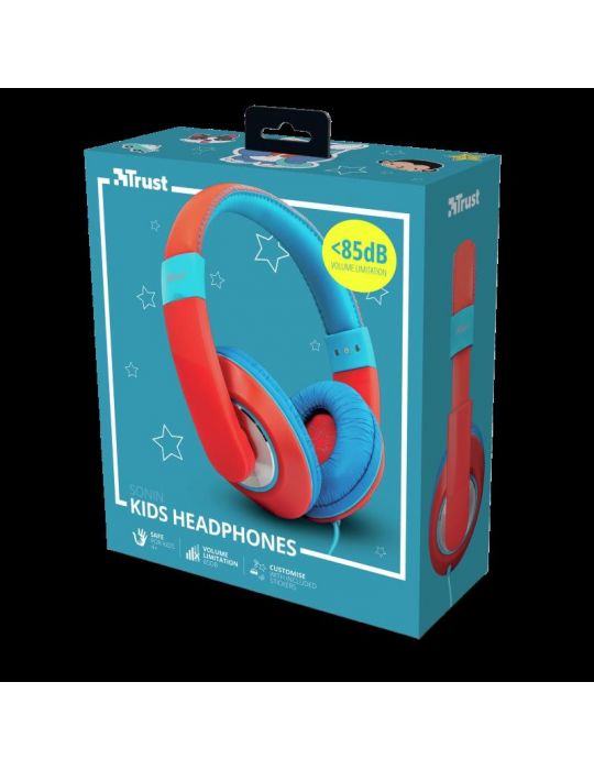 Casti cu microfon trust sonin kids headphones - red  specifications Trust - 1
