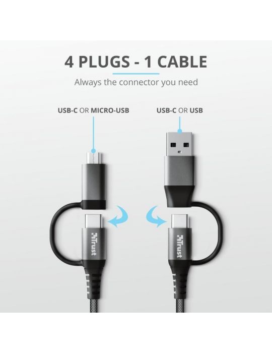 Cablu incarcare trust keyla extra-strong 4-in-1 usb cable 1m  specifications Trust - 1