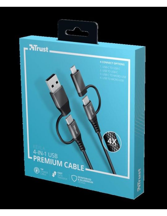 Cablu incarcare trust keyla extra-strong 4-in-1 usb cable 1m  specifications Trust - 1