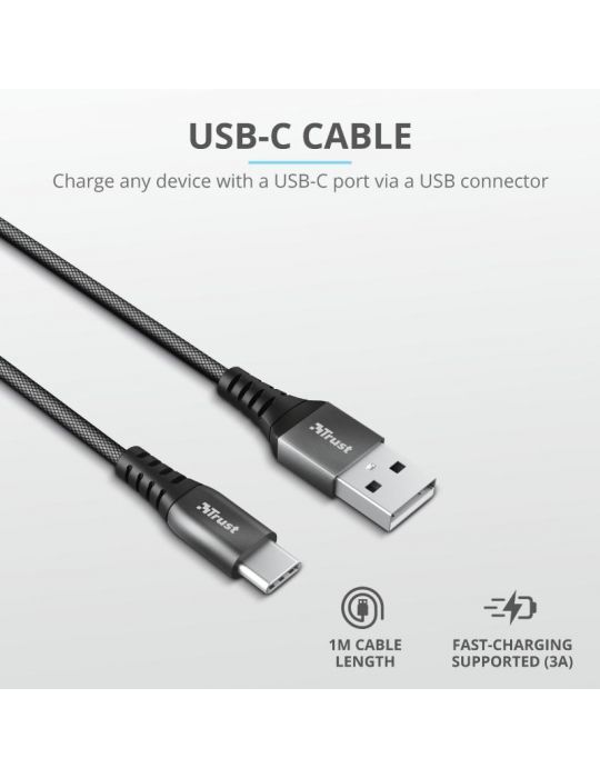 Cablu incarcare trust keyla extra-strong usb to usb-c cable 1m Trust - 1