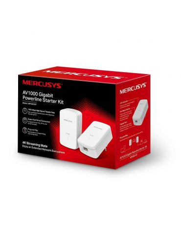 Mercusys kit starter powerline gigabit av1000 mp500 kit standarde wireless: