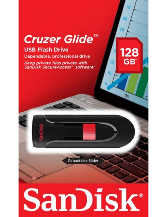 Usb flash drive sandisk cruzer glide 128gb 2.0 Sandisk - 1