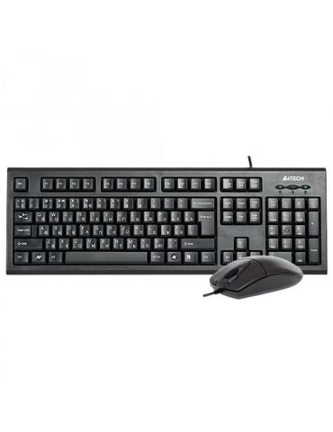 Kit tastatura + mouse a4tech kr-8520d cu fir negru tastatura