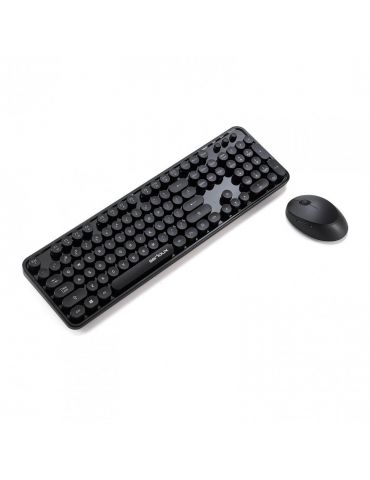 Kit tastatura + mouse serioux retro dark 9900bk wireless 2.4ghz