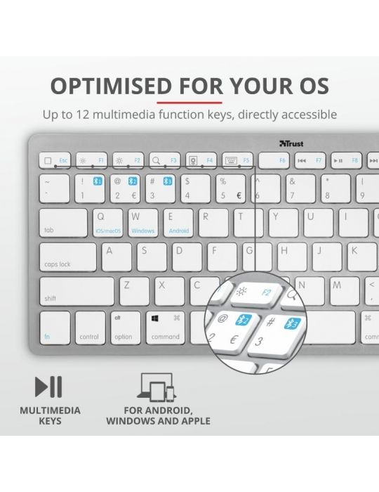 Tastatura trust nado bluetooth wireless keyboard  specifications general key technology Trust - 1