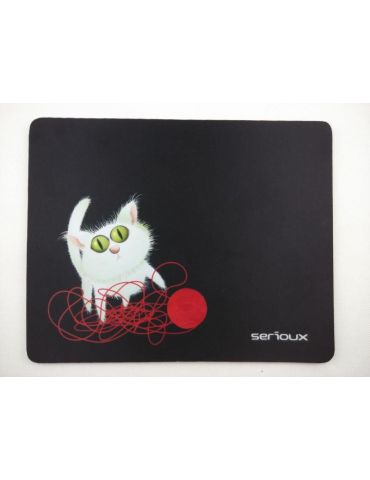 Mouse pad serioux model cat and ball of yarn msp01