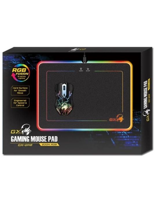 Genius mouse pad gaming gx-pad 600h rgb  the hard consistent Genius - 1