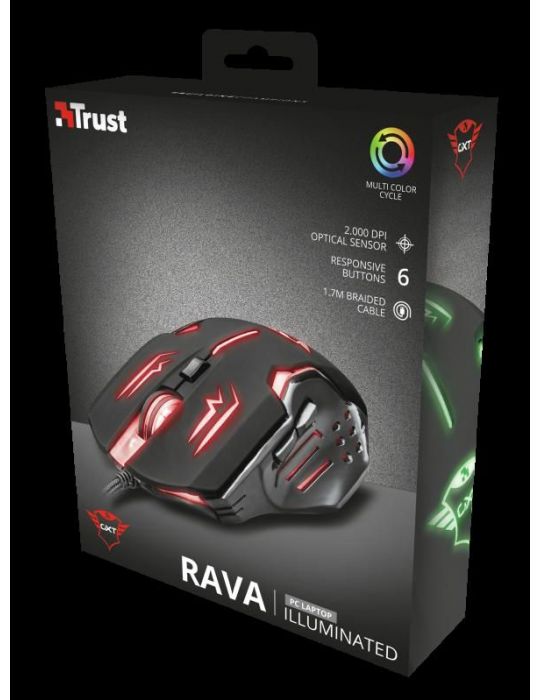 Mouse cu fir trust gxt 108 rava illuminated gaming mouse Trust - 1