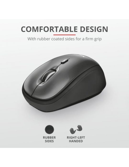 Mouse fara fir trust yvi wireless mouse - black  specifications Trust - 1