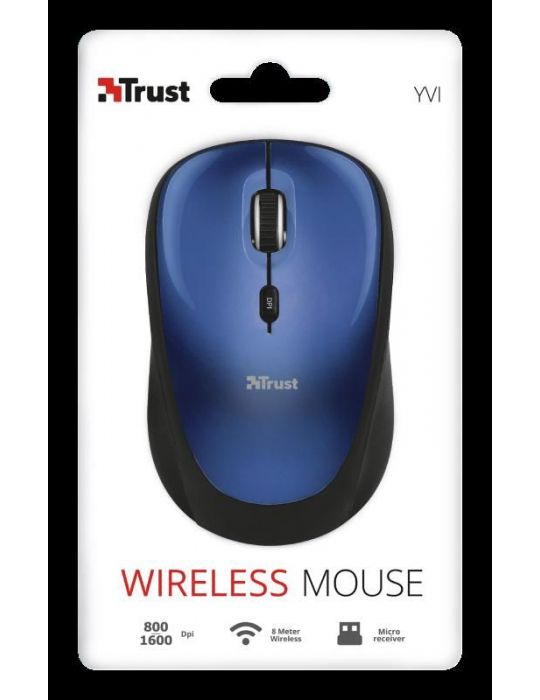 Mouse fara fir trust yvi wireless mouse - blue  specifications Trust - 1