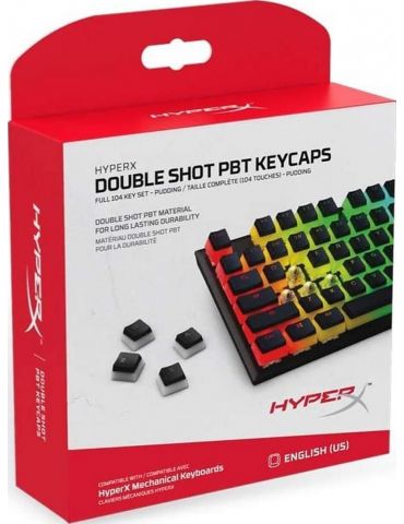 Gaming keycaps full set hyperx pudding us layout black pbt